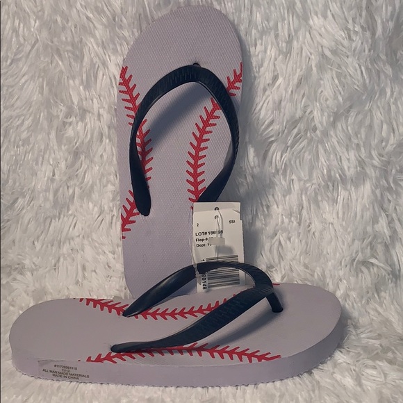 chatties Other - NWT Kids Baseball Flip Flops Size 11/12